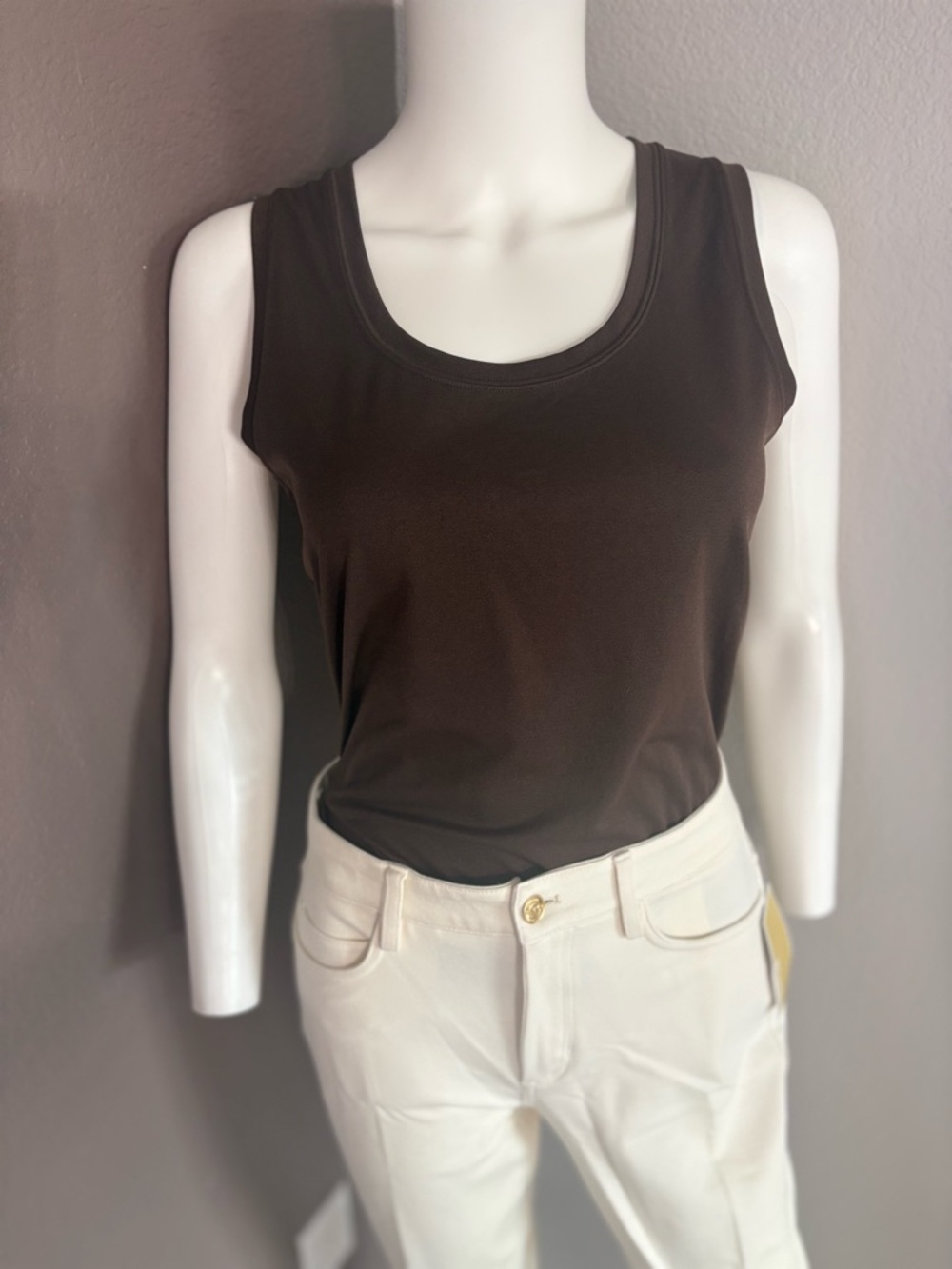 Calvin Klein Brown Scoop Neck Tank Top